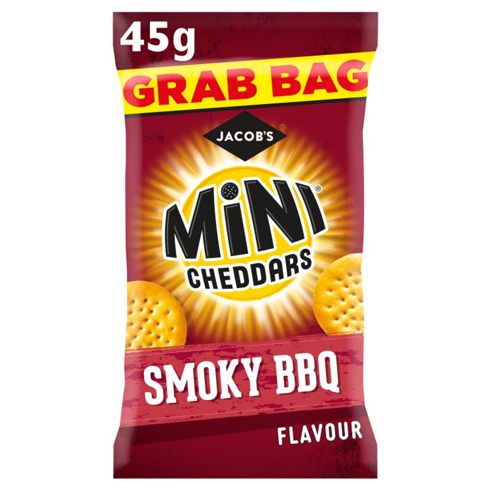 Jacob's Grab Bag Mini Cheddars Smoky BBQ Flavour 45g