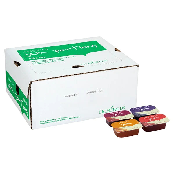 Lichfields Assorted Jam Portions 100 x 20g