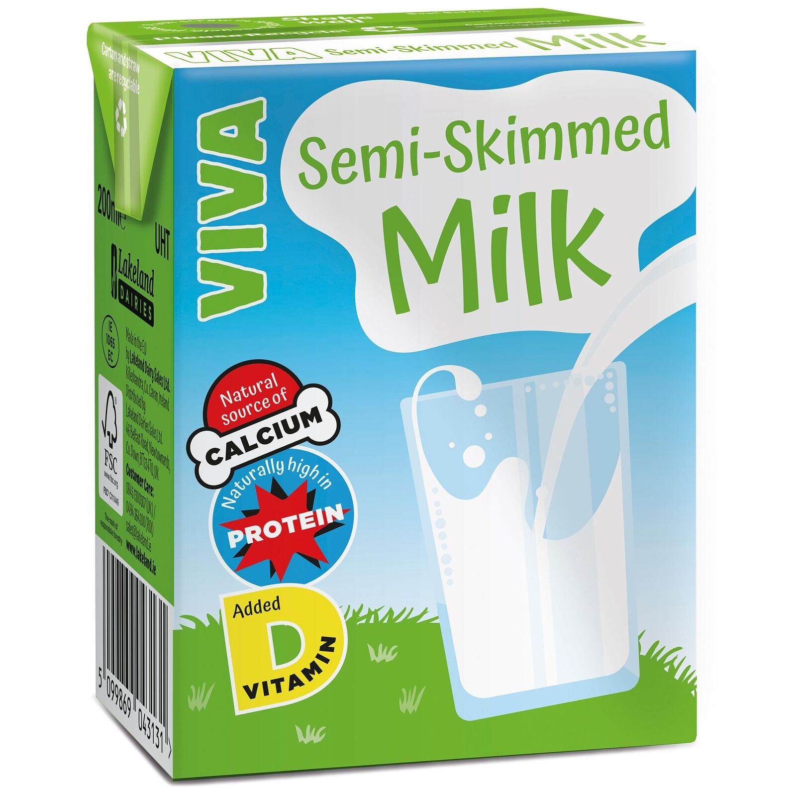 VIVA Semi-Skimmed Milk Carton 200ml