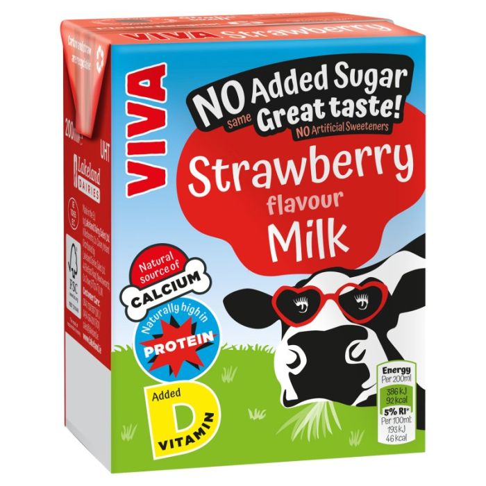 VIVA Strawberry Flavoured Milk Carton 200ml