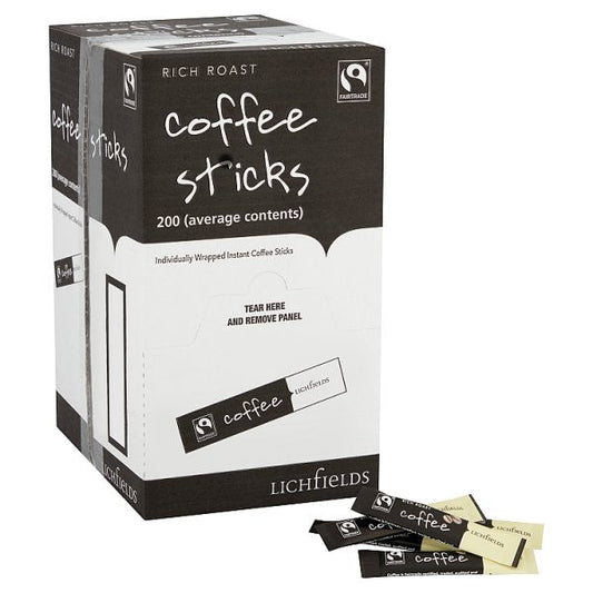 Lichfields Fairtrade Rich Roast Coffee Sticks Sachets Box 400g (200 x 2g)