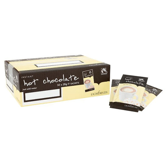 Lichfields Instant Hot Chocolate 50 x 28g Sachets (1.4kg, Fairtrade, Vegetarian Friendly)