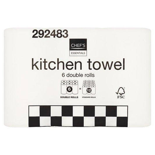 Chef's Essentials 6 Kitchen Towel Rolls