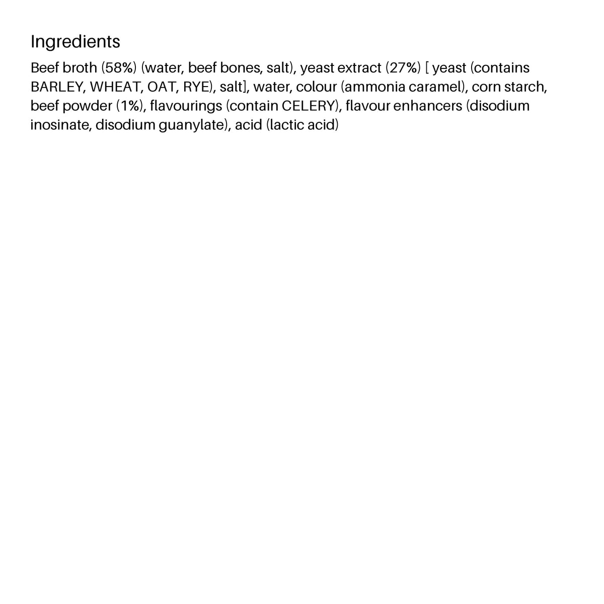 Bovril  Paste Beef & Yeast Extract 250 g ingredients
