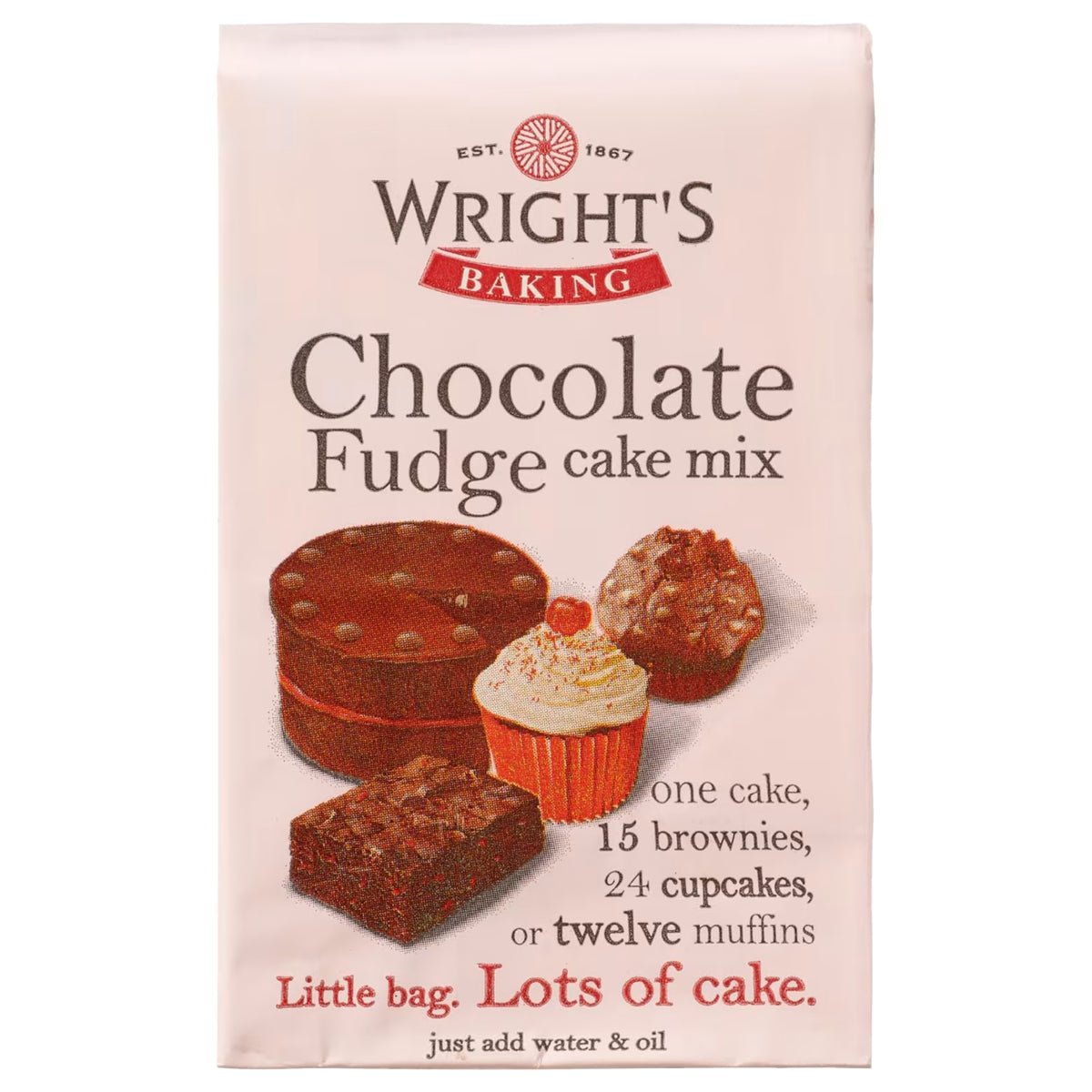 WRIGHT'S BAKING Chocolate Fudge Cake Mix 500g