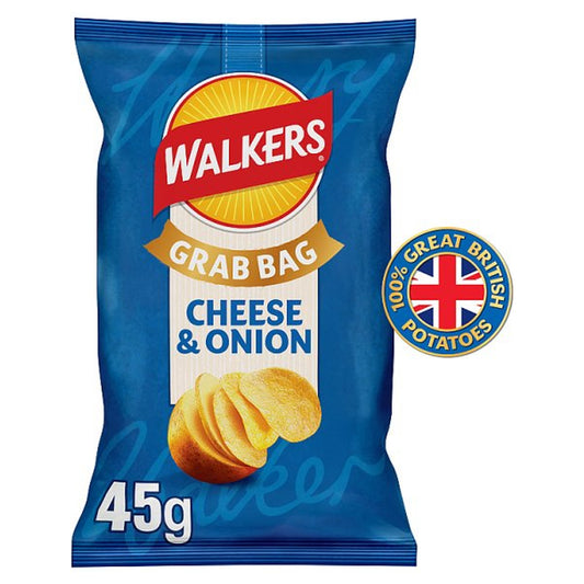 Walkers Cheese & Onion Grab Bag Crisps 45g