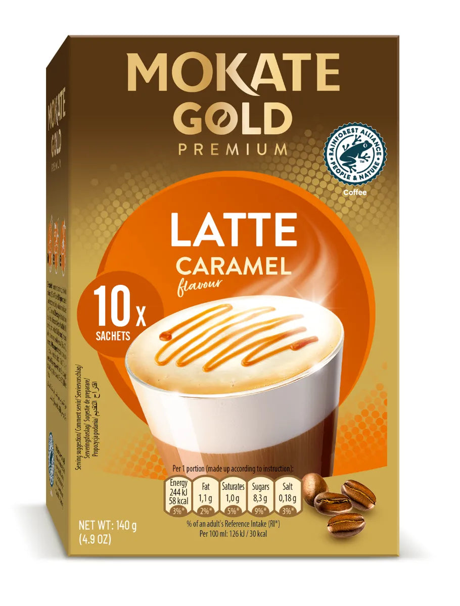 Mokate Gold Premium Caramel Latte 10 Sachets | Instant Coffee
