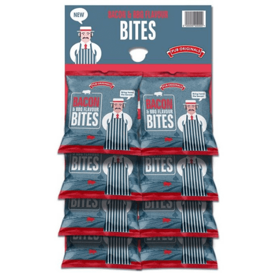 Bacon Fries BBQ Crisps Bites Pub Card 40g x 8 Bags