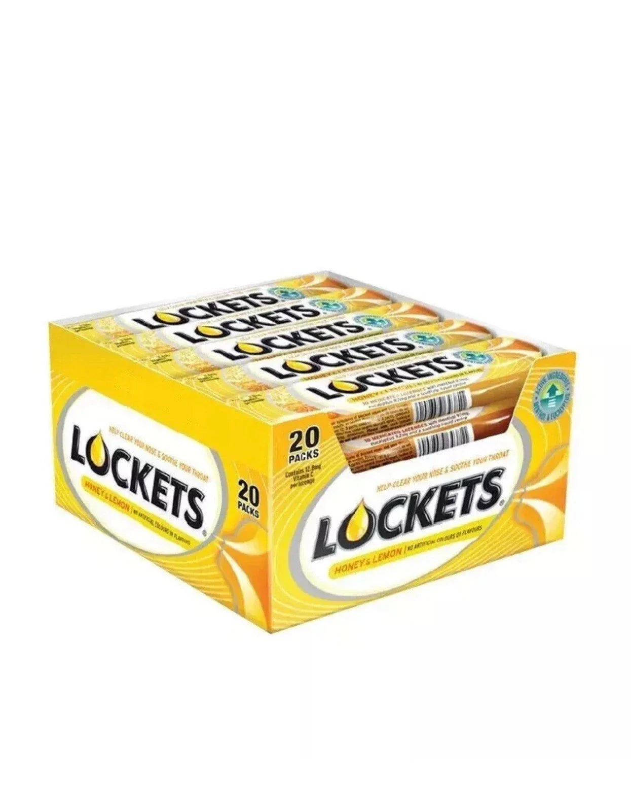 Lockets Honey & Lemon Lozenges Cough Drops 135g 20 Pack