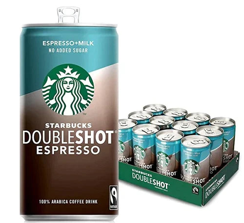 Starbucks Doubleshot Espresso Milk Coffee Drink Cans No Added Sugar 200ml 12 Pack