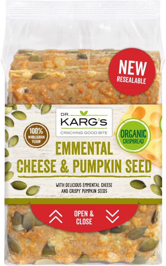 Dr Karg Oragnic Emmental Cheese and Pumpkin Seed Crispbread 200g