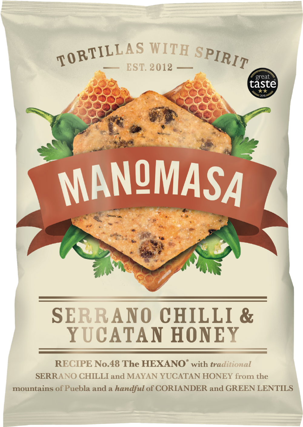 Manomasa Serrano Chilli & Yucatan Honey Tortilla Chips 140g