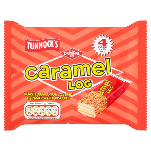 Tunnock's Caramel Log Wafers 4 x 32g