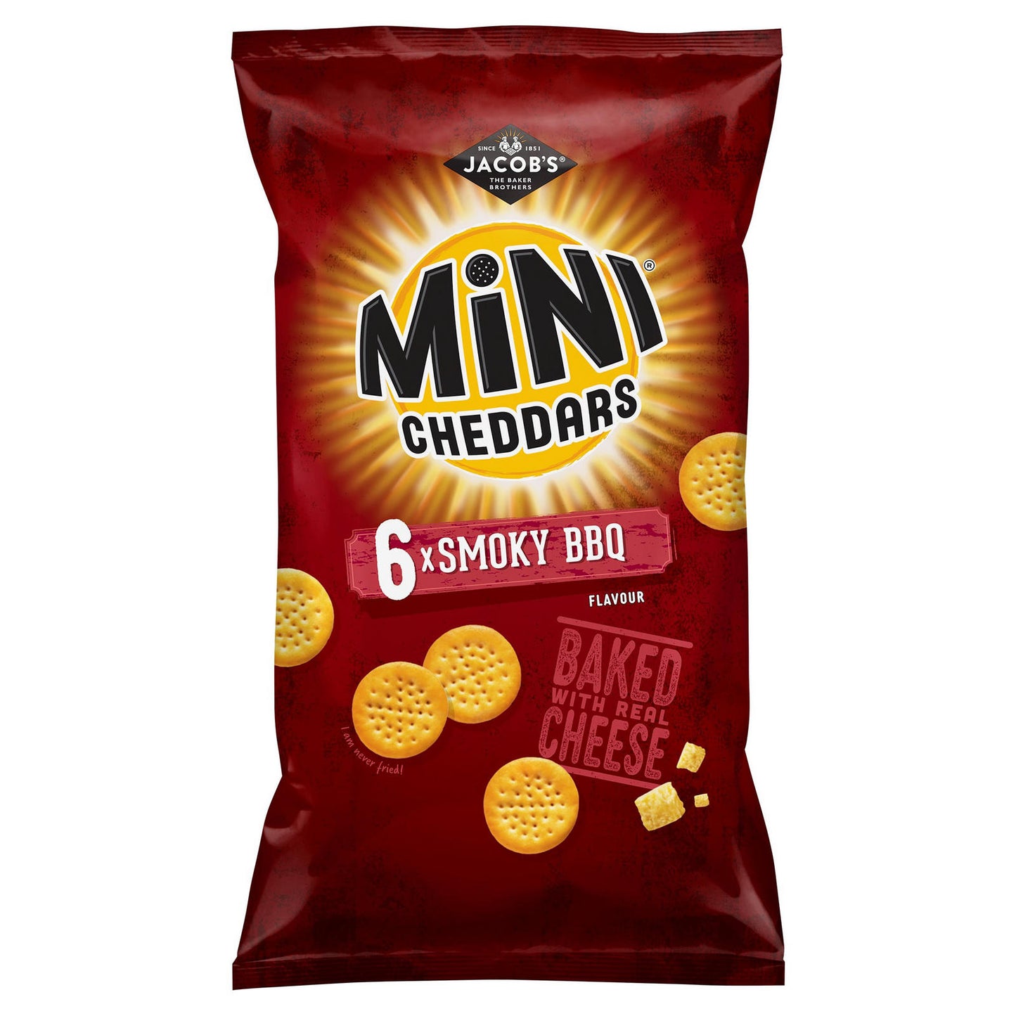 Jacobs Mini Cheddars Smoky BBQ 6 x 25g