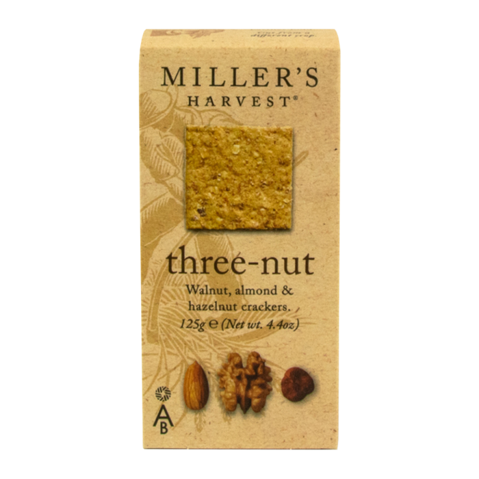 Artisan Biscuits Miller's Harvest Three-Nut Crackers 125g