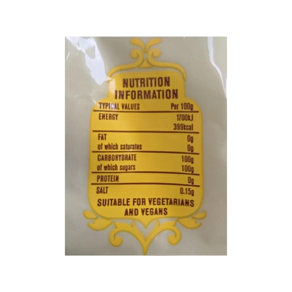 Billington's Organic Golden Granulated Sugar 500g Label