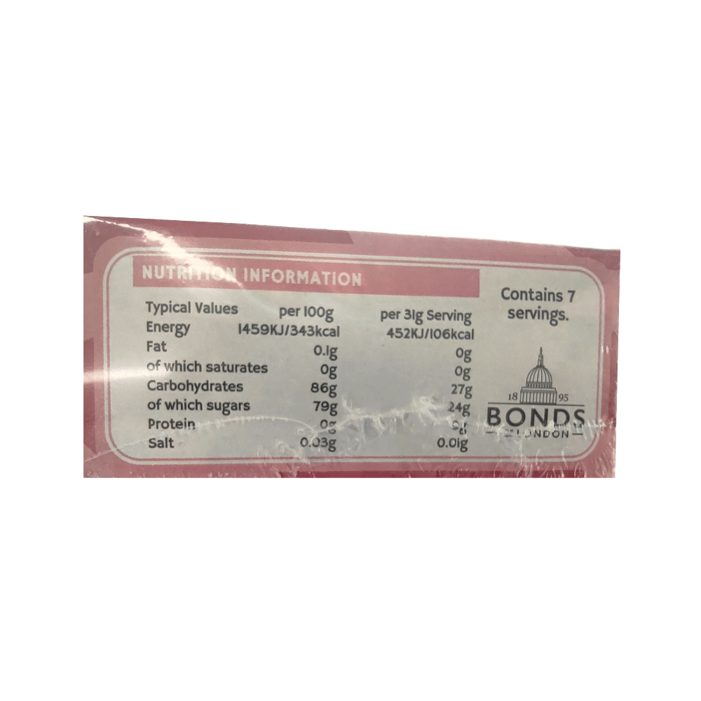 Bonds of London Turkish Delight Box 215g Label (2)