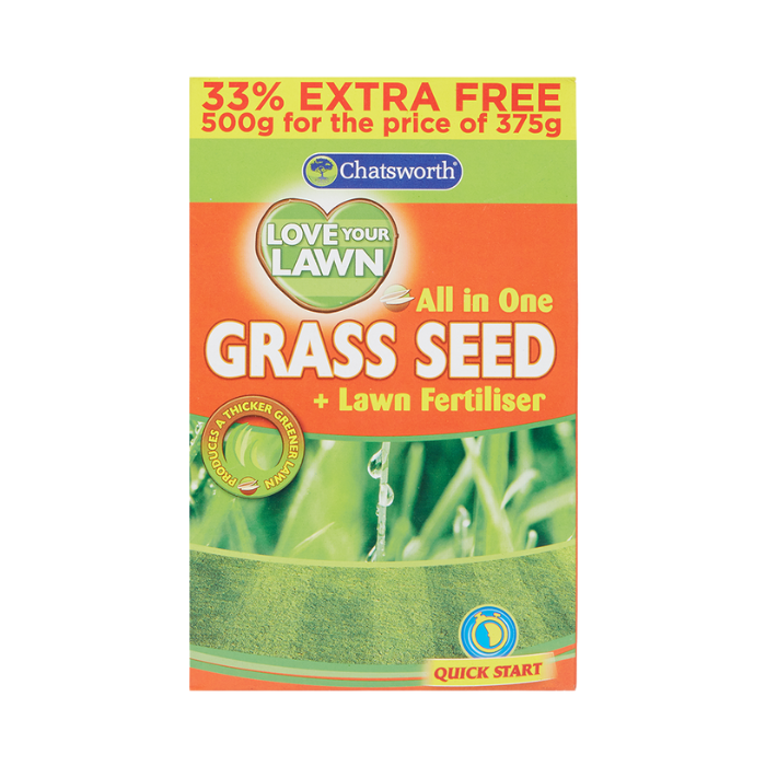 Chatsworth All in One Grass Seed & Lawn Fertiliser 500g