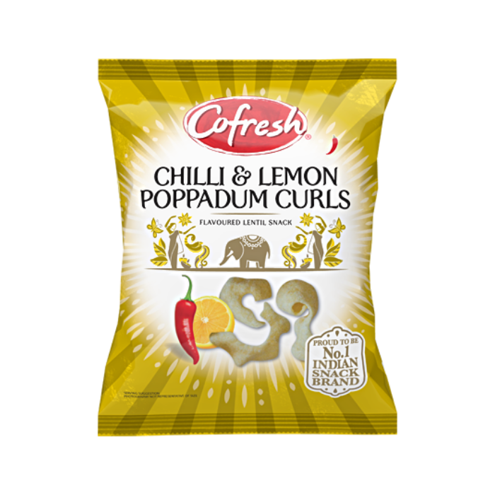 Cofresh Chilli & Lemon Poppadum Curls 80g