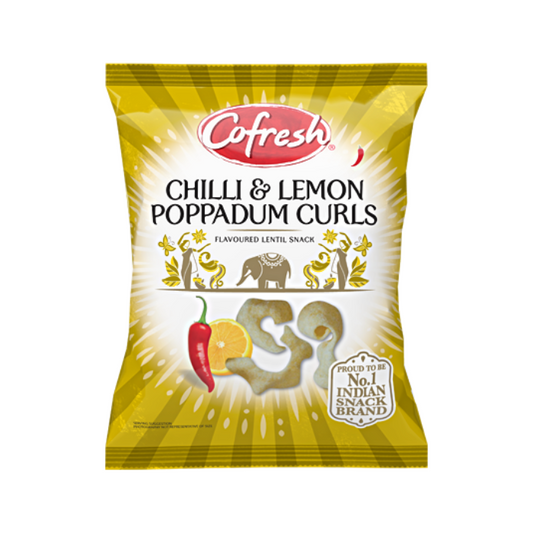 Cofresh Chilli & Lemon Poppadum Curls 80g