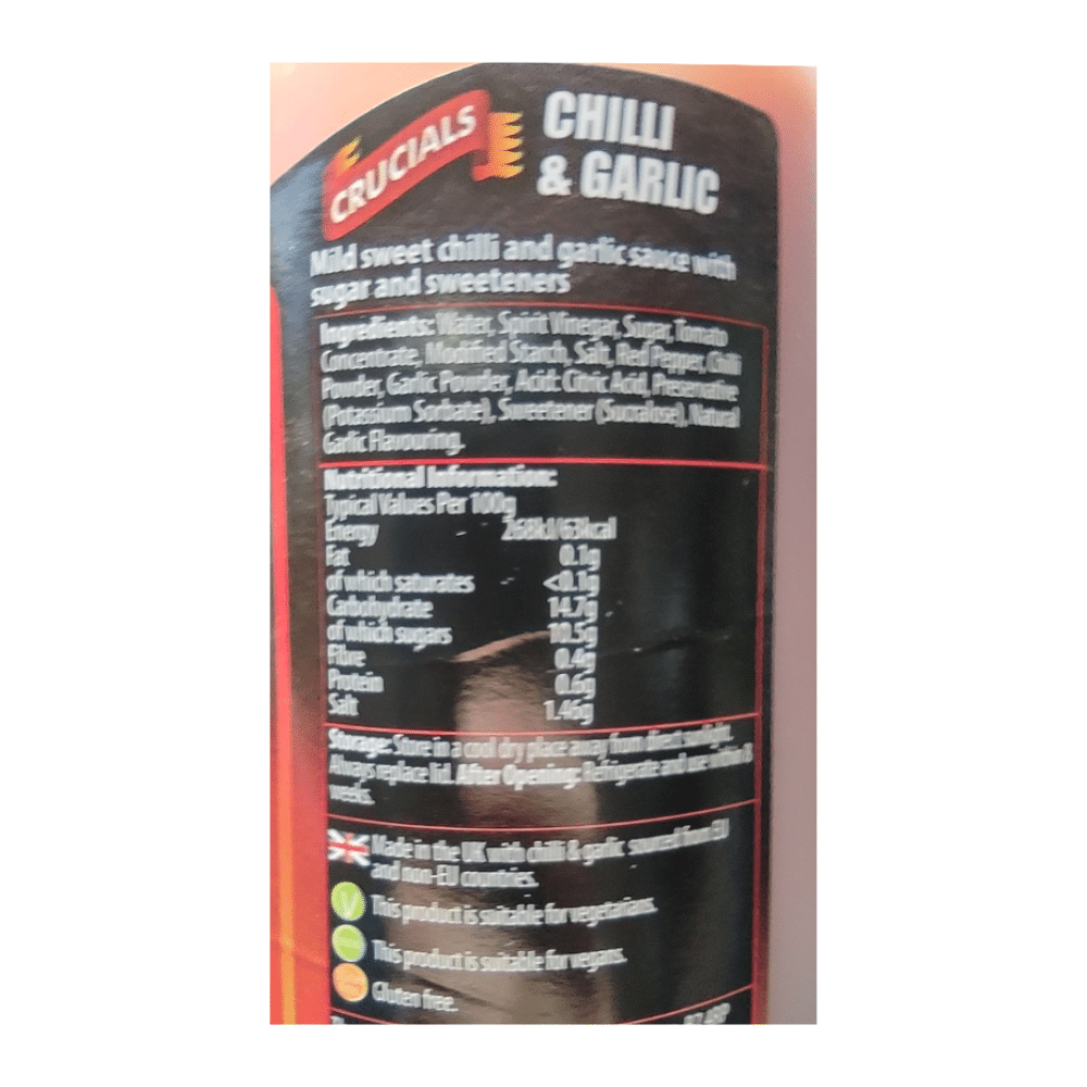 Crucials Chilli & Garlic Sauce 500ml