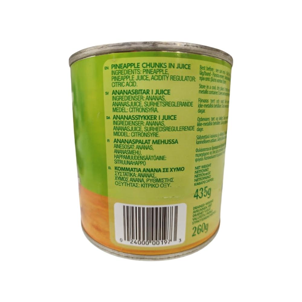 Del Monte Pineapple Chunks in JuiceÂ 435g Label (1)