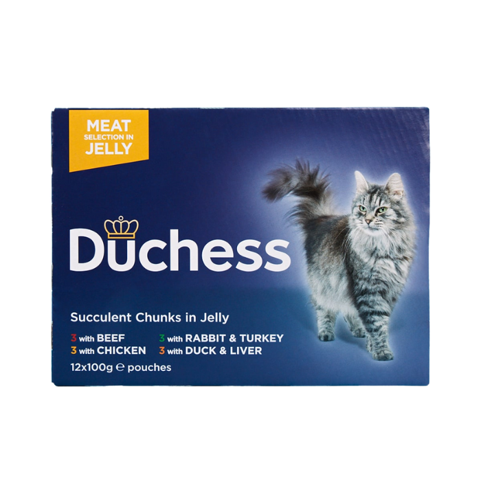 Duchess Adult Wet Cat Food Meat Selection in Jelly 12 x 100g