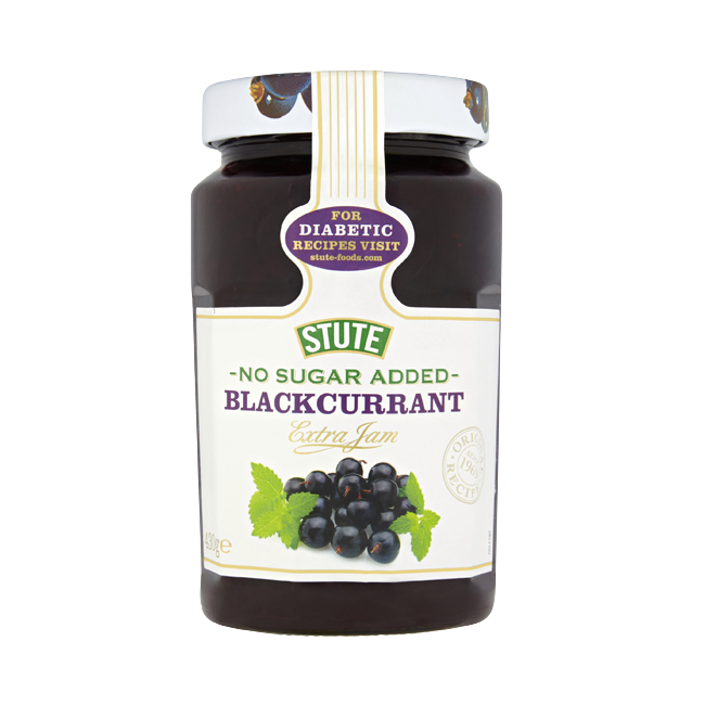 Stute No Sugar Added Blackcurrant Extra Jam 430g