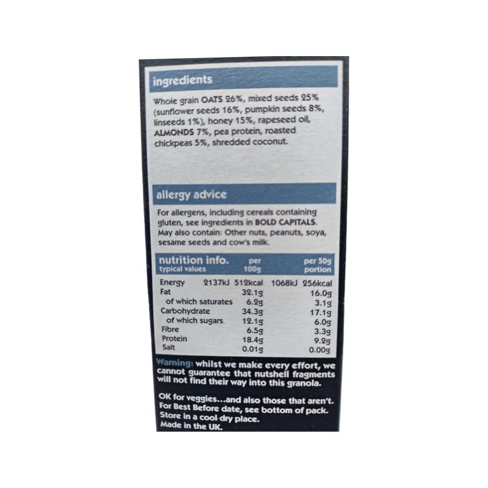Eat Natural Protein Granola with Almonds, Seeds and Honey 400g Label