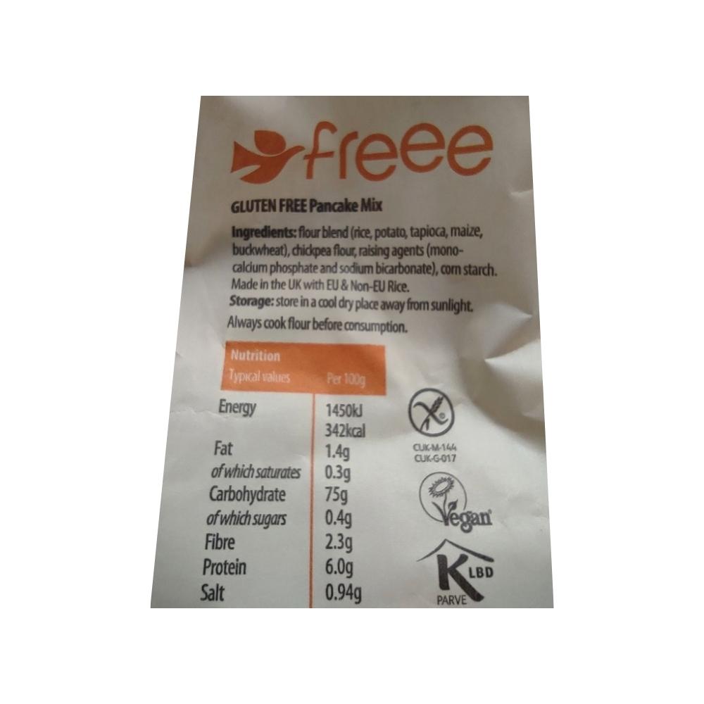 FREEE Doves Farm Pancake Mix 300g Label