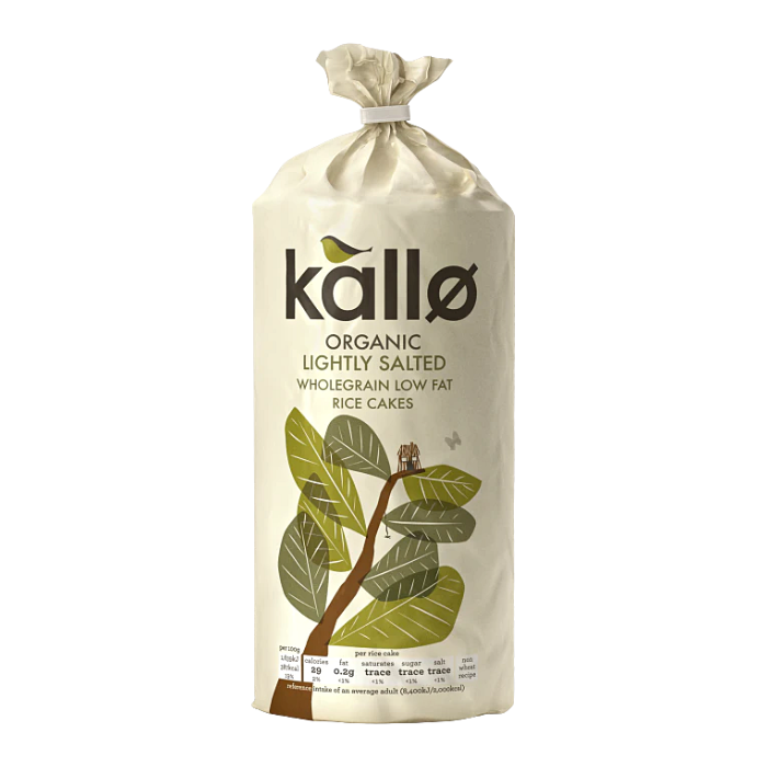 Kallo Organic Lightly Salted Wholegrain Low Fat Rice Cakes 130g