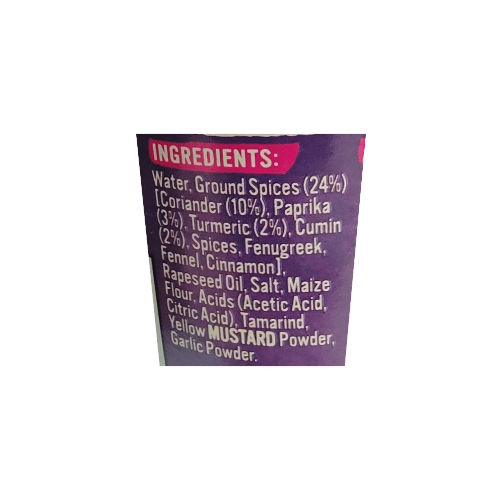 Patak's Mild Curry Paste 283g Label (1)