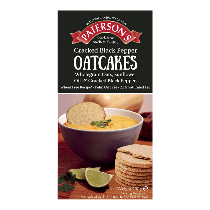 Paterson's Cracked Black Pepper Oatcakes 250g