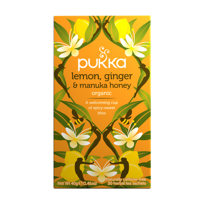 Pukka Herbs Lemon, Ginger & Manuka Honey 20 Tea Sachets, 40g