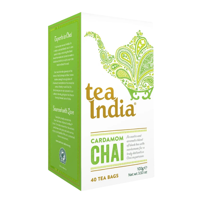 Tea India Cardamom Chai 40 Tea Bags, 100g