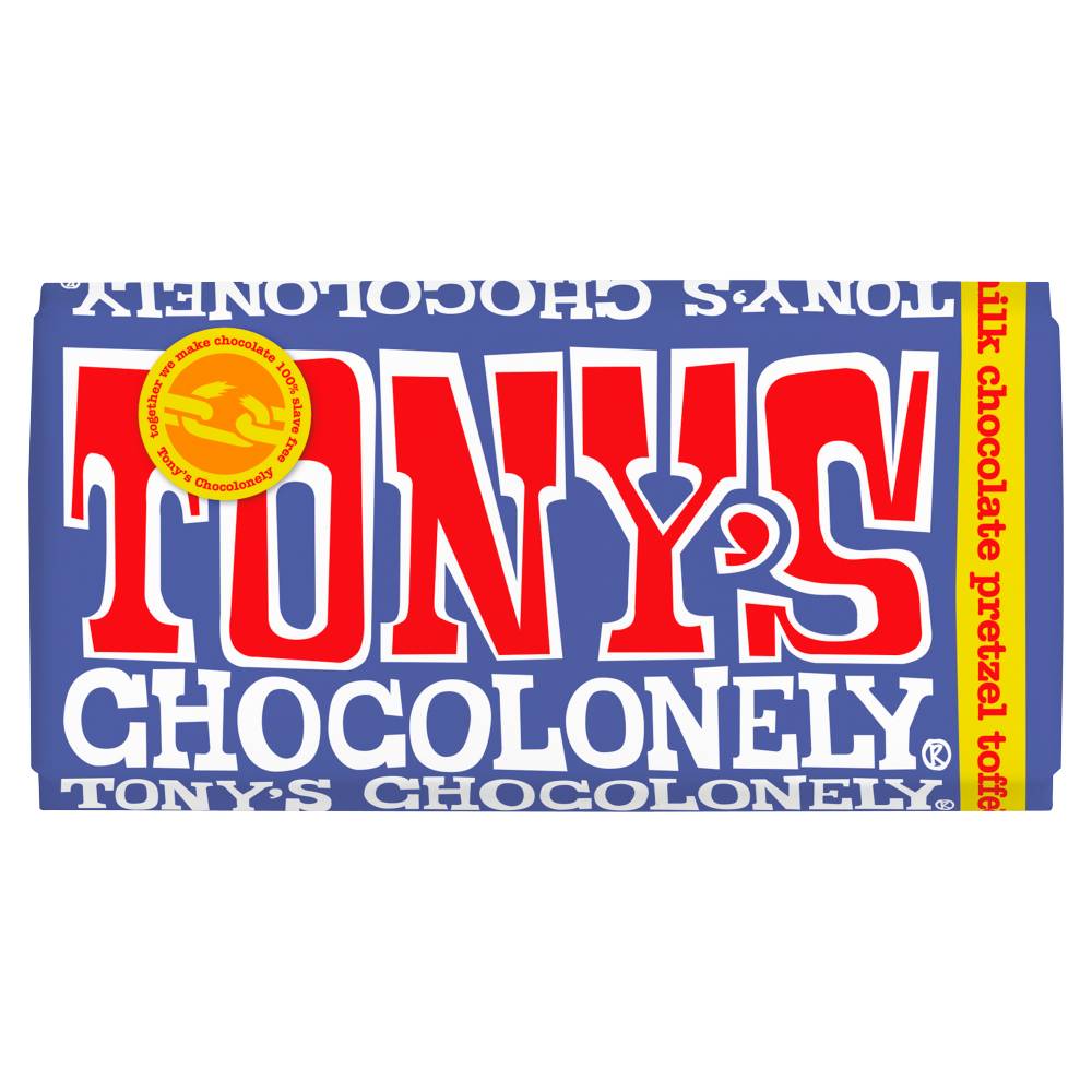Tony's Chocolonely Dark Milk Chocolate Pretzel Toffee 180g