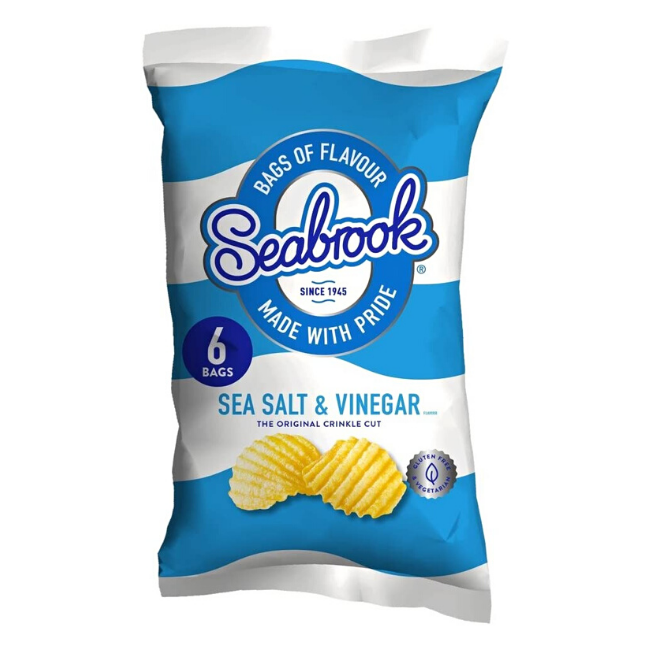 Seabrook Salt and Vinegar Crisps 6 x 25g